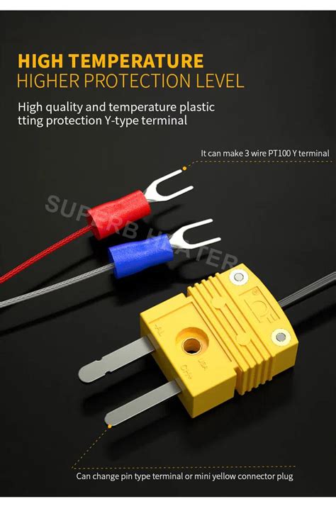 2 m Thermoelementsonde vom Typ K Edelstahl Thermoelement 0 400 ºC