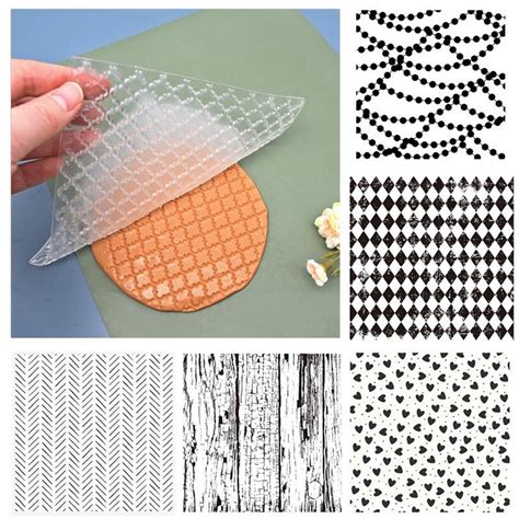 Polymer Clay Texture Stamp Sheets Geometric Pattern Texture Dots Diy