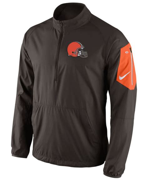 Nike Mens Cleveland Browns Lockdown Half Zip Jacket In Brown For Men