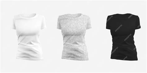 Camiseta De Mujer Negra De Brezo Blanco Representación 3d Aislada En La