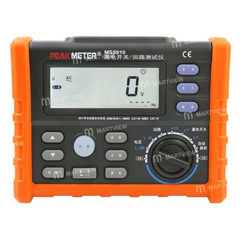 PEAKMETER PM5910 RCD LOOP Tester Circuit Professional Digital 0 440V