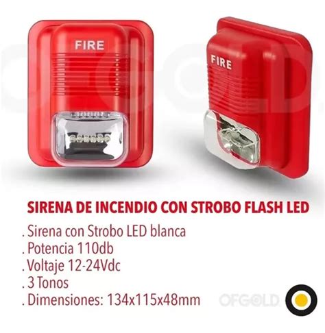 Sirena De Incendio Estrobo Led Pulsador C Retencion F24v En Venta En