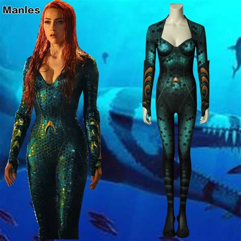 Movie Aquaman Costume Mera Cosplay Amphitrite Fancy Halloween Costumes