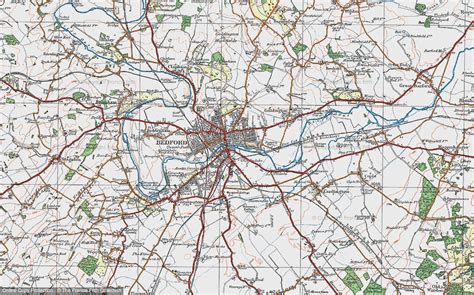 Historic Ordnance Survey Map of Bedford, 1919