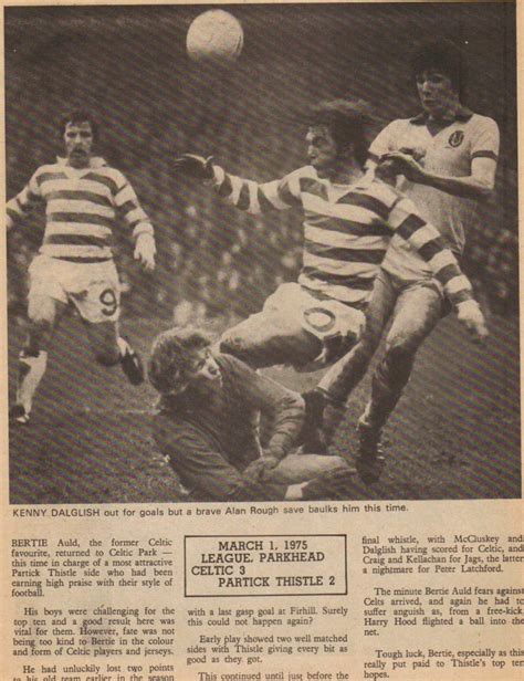 1975 03 01 Celtic 3 2 Partick Thistle League Division 1 Pictures