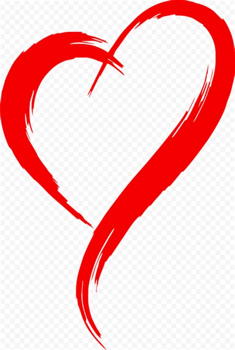 Hd Red Brush Stroke Heart Shape Png Citypng