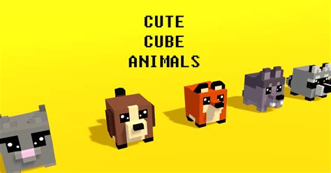 Cute Cube Animals 3d Animals Unity Asset Store