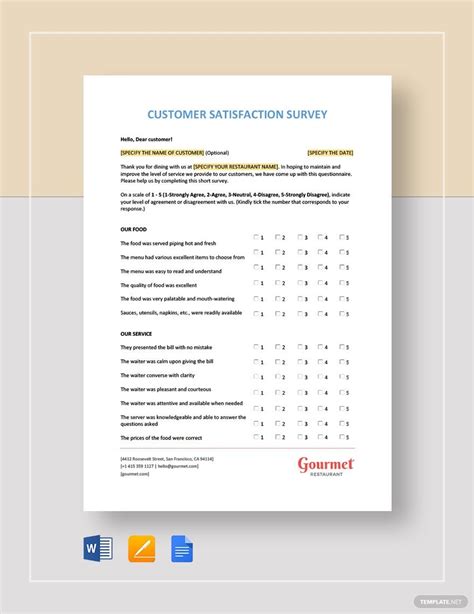 Restaurant Survey Template