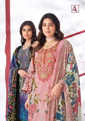 Alok Suit Qurbat Pure Cambric Cotton Pakistani Suit At Rs