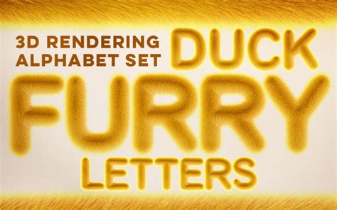 Download 3d Duck Furry Letters Pack Illustration Иллюстрация на