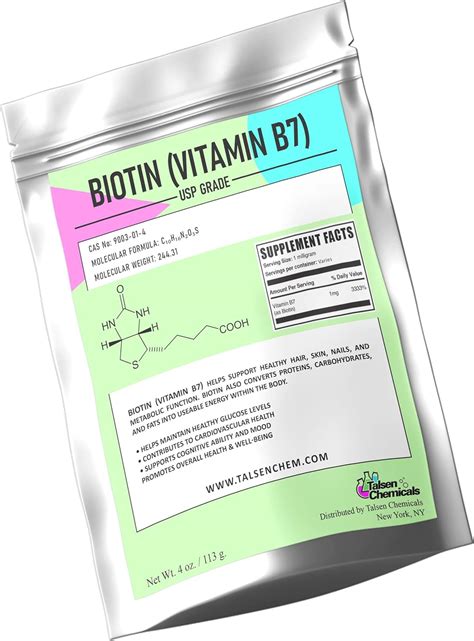 Amazon Talsen Chemicals Pure Biotin Vitamin B Powder Vitamin B