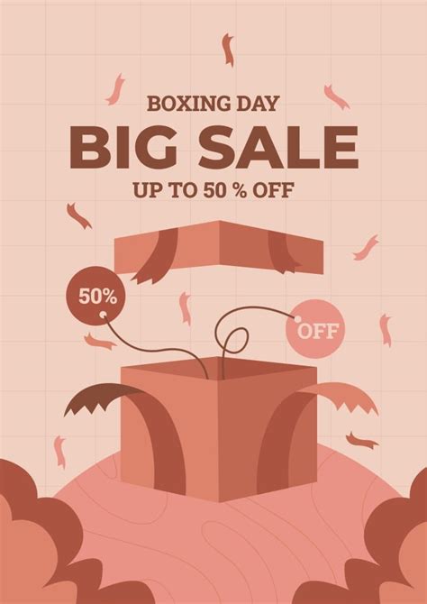 Free Hand Drawn Boxing Day Poster Template To Design