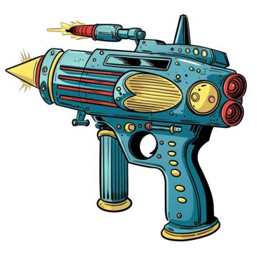 Comic Book Style Cartoon Ray Gun Ray Gun Laser PNG Transparent Image