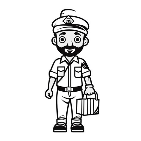 Happy Postman Coloring For Kids Coloring Page