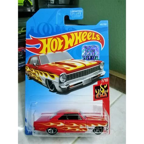 Hot Wheels 2019 143 250 HW Flames 66 Chevy Nova Shopee Malaysia