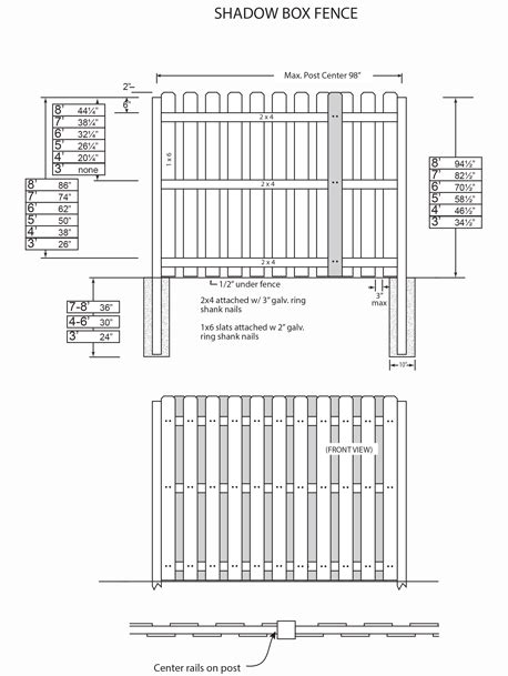 Plans for shadow box fence