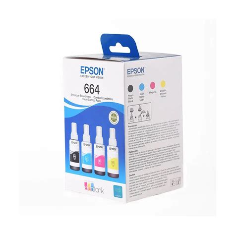 Pack De 4 Botellas De Tinta Original Epson EcoTank T664520 70 Ml