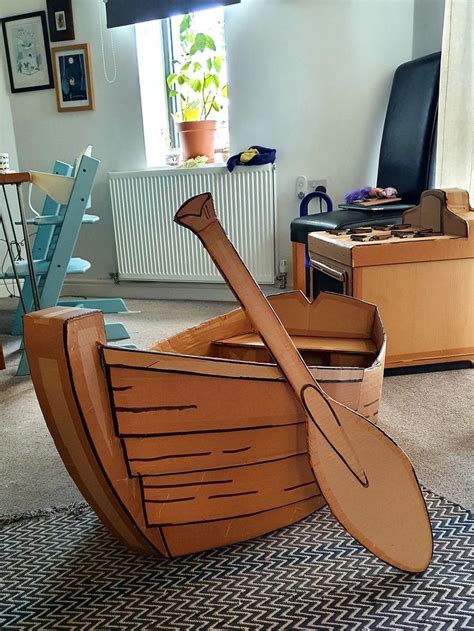 Cardboard Rowboat Made By Theatre Designer Sam Wilde Look For More Cardboard Patterns Online