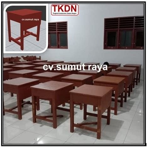 Jual Meja Kursi Sekolah Kayu Kelompok Meranti Shopee Indonesia