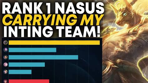 Rank 1 Nasus Hard Carrying Inting Teamates Carnarius League Of