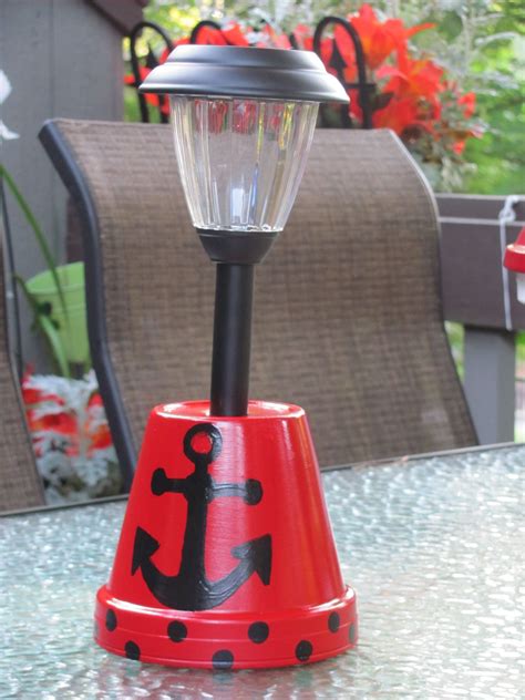 Anchor Solar Light Holder Made By Angela Solar Lights Diy Solar