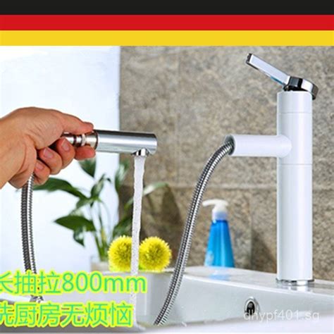 Export Basin Extended Telescopic Pull Out Wash Basin German All Copper Faucet Hot And Cold Water