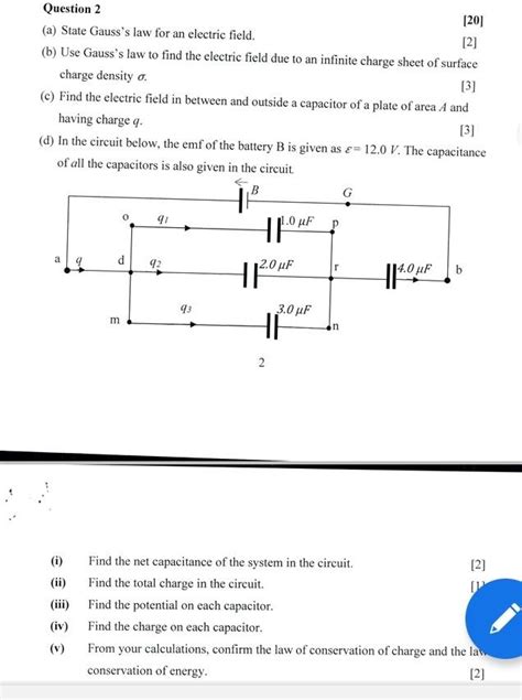 Solved Question A State Gauss S Law For An Electric Chegg