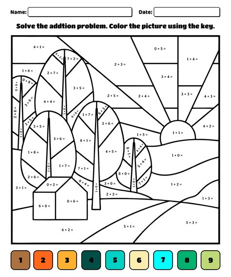 5 Best Images Of Free Printable Color By Number Addition Worksheets