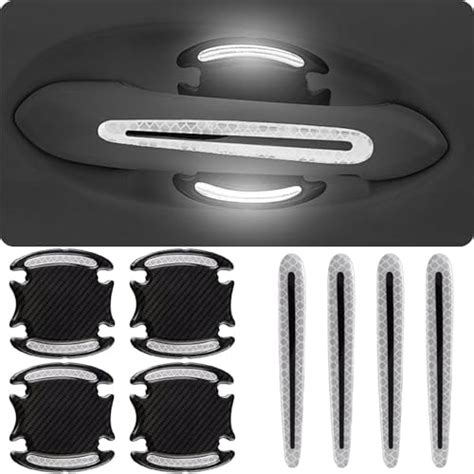 Amazon GTZTYZ 8Pcs Car Door Handle Protector Reflective Sticker 3D