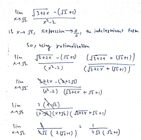 Evaluate The Following Limits Displaystylelim {xrightarrow Sqrt{2