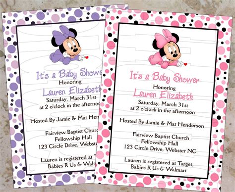 Printable Baby Shower Invitations Minnie Mouse