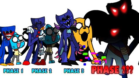 FNF Comparison Battle Huggy Wuggy VS Pibby Gumball Pibby Jake Phase