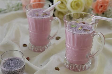 Rose Milk With Sabja Tukmaria Seeds Fun Culinary