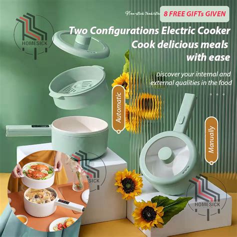 Ship In 24h Premium 2L Multi Purpose Electric Cooker Non Stick Pan And Steamer Hot Pot Rice