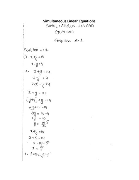 Solution Ml Aggarwal Maths Solutions Class Chapter Simultaneous