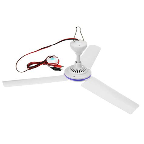 Buy 12V Portable Ceiling Fan SENREAL19.7” Mini Hanging Ceiling Fan 3 Leaves Hanging Camping Tent ...