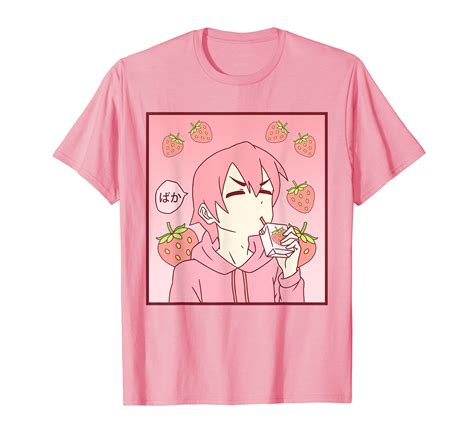 Femboy Anime Boy Baka Drinking Japanese Strawberry Milk T Shirt Buy Online In India At Desertcart