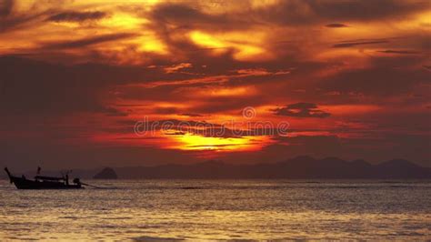 Long Tail Boats In The Sea At Sunset Thailand Stock Footage Video