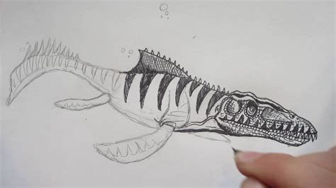 How To Draw Mosasaurus From Jurassic World Part 2 Youtube