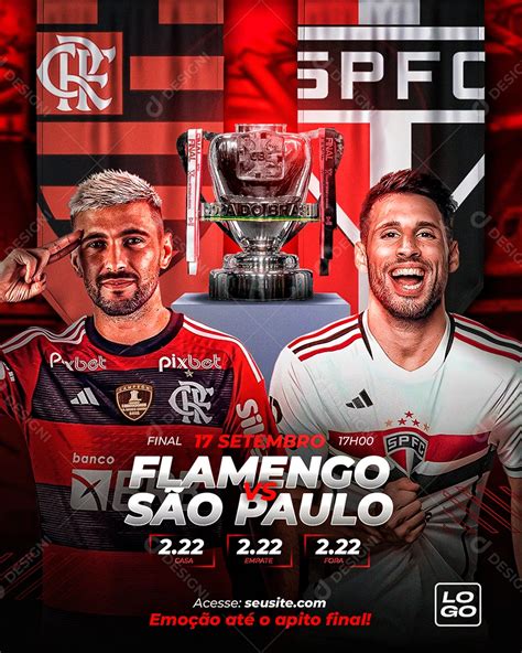 Flyer Feed Futebol Flamengo Vs S O Paulo Social Media Psd Edit Vel