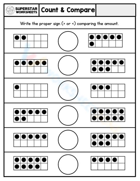 Count And Compare Comparison Symbols Practice Worksheet