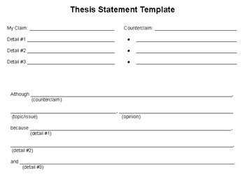 Thesis Statement Template by Special Ed Concepts | TPT