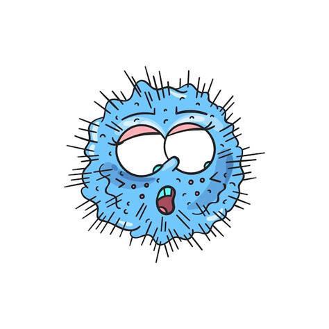 Microbe Doodle Croquis De Virus Bactérie Cellule Germe Allergie Maladie