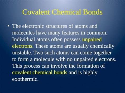 Pptx Covalent Chemical Bonds The Electronic Structures Of Atoms And