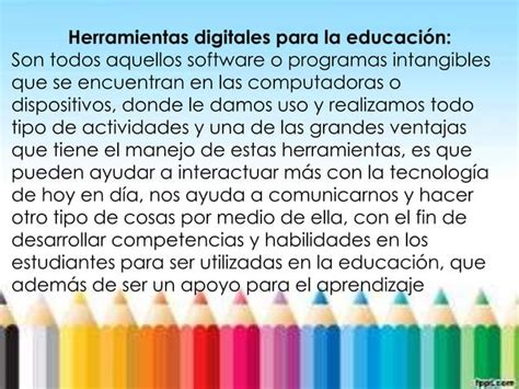 Herramientas Digitales De La Educación Ppt