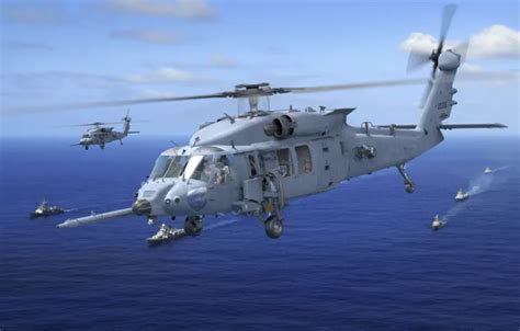 Download wallpaper sea, ships, Pave Hawk, Multi-purpose helicopter ...