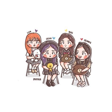 Fanart] Blackpink X Premium Talk Night Rose Jennie Lisa Jisoo