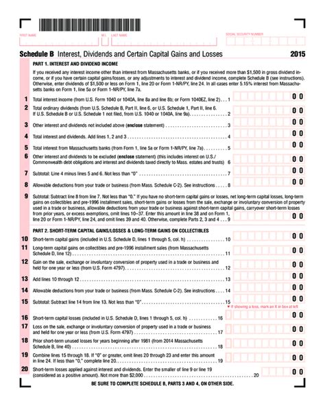 Schedule B Fillable Form Printable Forms Free Online