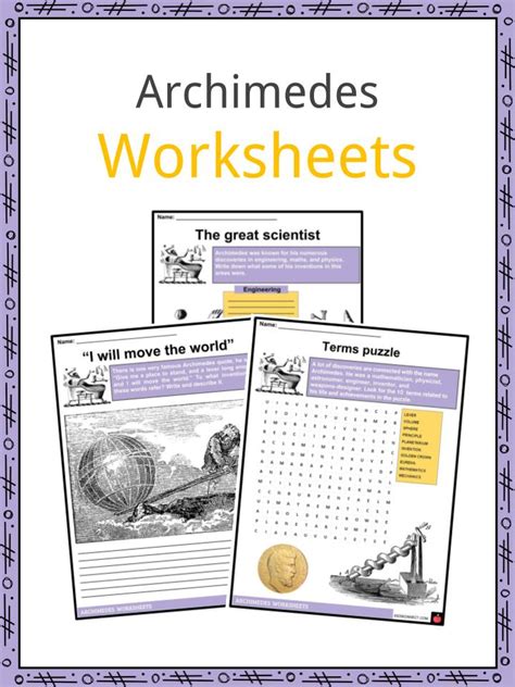 Archimedes Facts, Worksheets, Life, Discoveries & Inventions For Kids