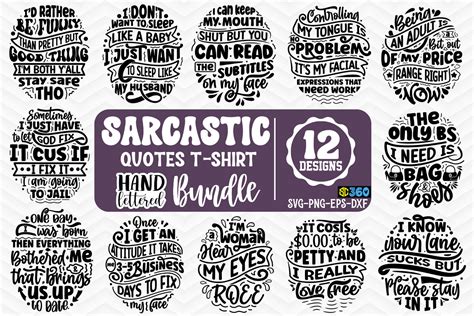 Sarcastic Quotes T-shirt Bundle Graphic by svgcuts360 · Creative Fabrica